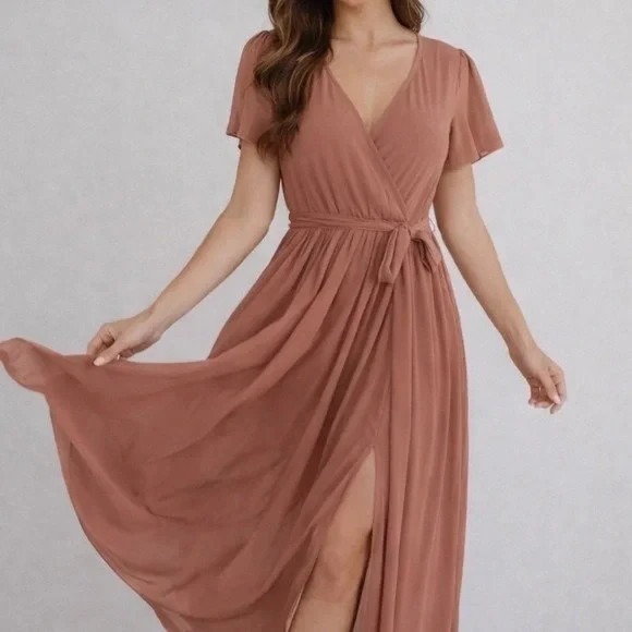 Baltic Born Dresses & Skirts - NWT Baltic Born Kristina Maxi Dress Mauve Bridesmaid Boho Flowy Size M